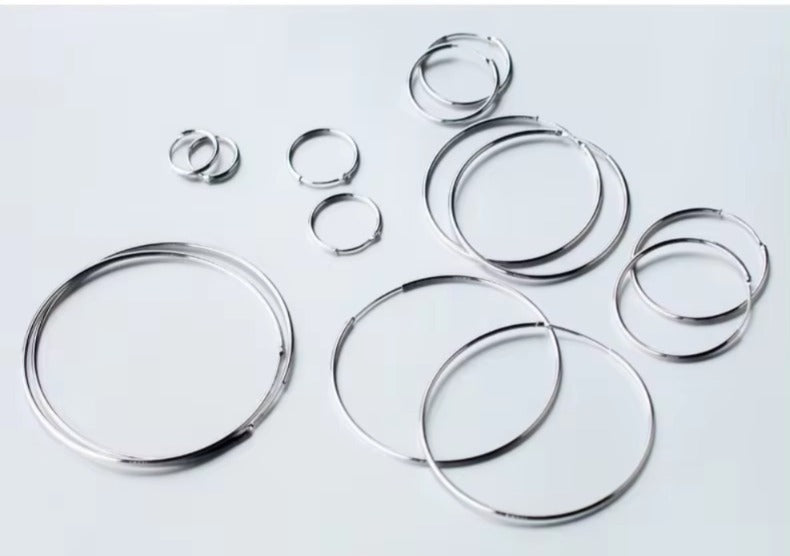 pendientes de aro de Plata de Ley 925 auténtica para mujer
