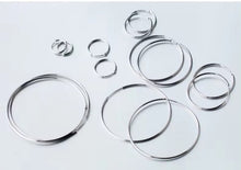 Load image into Gallery viewer, pendientes de aro de Plata de Ley 925 auténtica para mujer