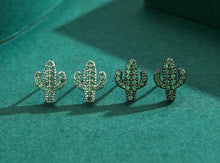 Load image into Gallery viewer, pendientes de plata de primera ley con forma de Cactus para mujer