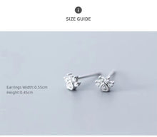 Cargar imagen en el visor de la galería, pendientes pequeños de Plata de Ley 925 con forma de pata de gato para mujer, joyería fina hipoalergénica