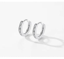 Load image into Gallery viewer, pendientes de aro de Plata de Ley 925 para mujer