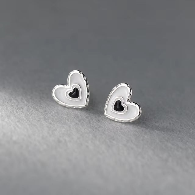 pendientes de plata de ley 925 con forma de corazón para mujer, joyería fina