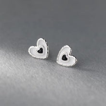 Load image into Gallery viewer, pendientes de plata de ley 925 con forma de corazón para mujer, joyería fina