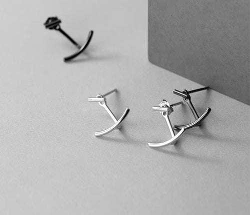 pendientes minimalistas de dos tipos para mujer