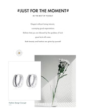 Load image into Gallery viewer, pendientes de aro de Plata de Ley 925 con circonita blanca y negra para mujer