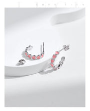 Load image into Gallery viewer, pendientes de plata de ley 925 con forma de C para mujer y niña