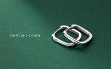 Load image into Gallery viewer, pendientes de aro de Plata de Ley 925 para mujer