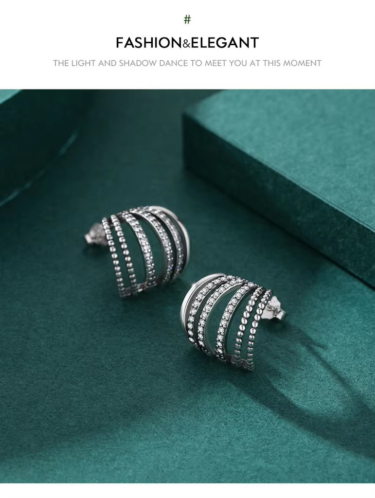 pendientes de tuerca geométricos delicados para mujer