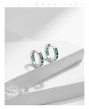 Load image into Gallery viewer, pendientes de aro de Plata de Ley 925 para mujer
