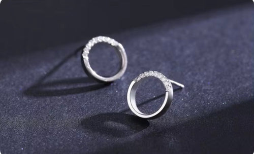 pendientes de tuerca redondos geométricos minimalistas para mujer