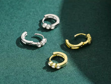 Load image into Gallery viewer, pendientes de plata de primera ley y Circonia cúbica para mujer