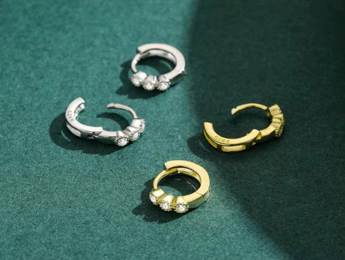 pendientes de plata de primera ley y Circonia cúbica para mujer