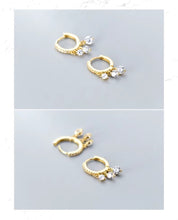 Load image into Gallery viewer, pendientes de aro de Plata de Ley 925 para mujer, joyería fina con borla