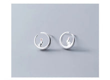 Load image into Gallery viewer, pendientes de plata de ley 100% con forma de corazón y conejo para mujer, joyería fina