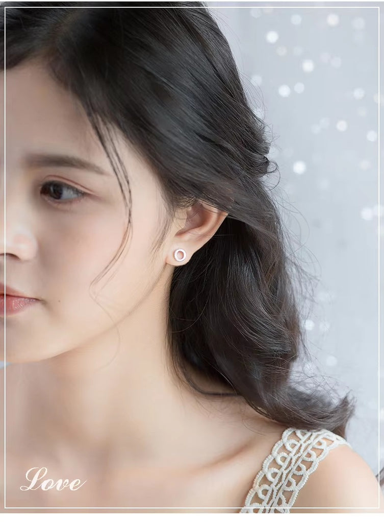 pendientes redondos de circonita para mujer, joyería fina de Plata de Ley 925