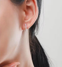 Cargar imagen en el visor de la galería, pendientes de aro de plata de ley 100% para mujer