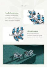 Load image into Gallery viewer, pendientes de plata de ley 925 con forma de hoja para mujer