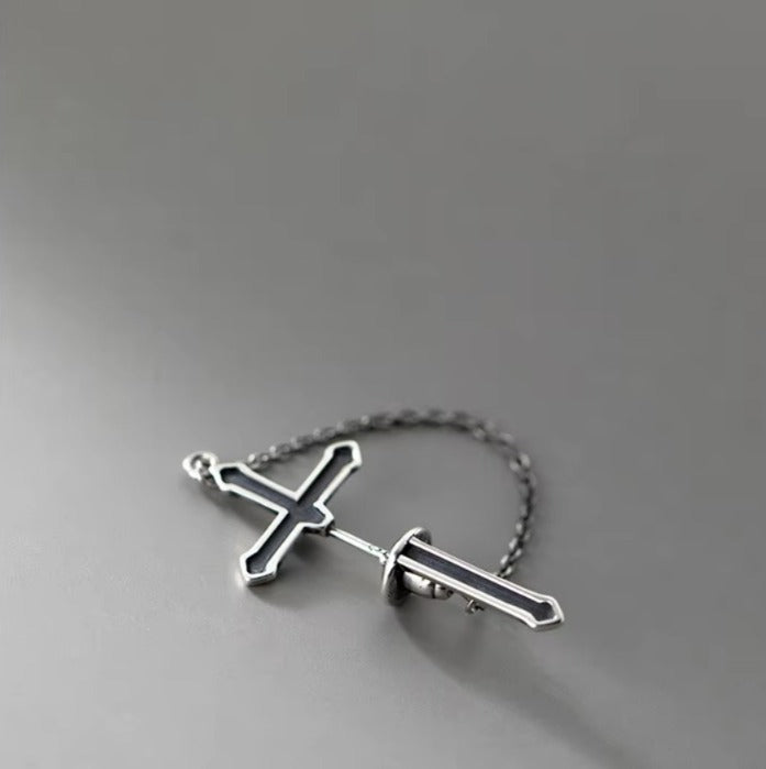 pendientes de plata de ley 100% 925 para mujer y niña, joyería de esmalte negro