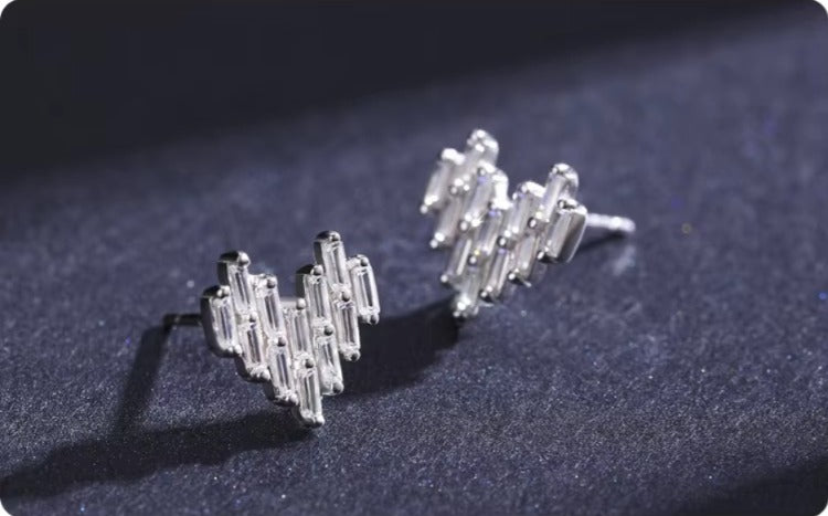 pendientes de plata de ley 925 con forma de corazón para mujer, joyería de compromiso