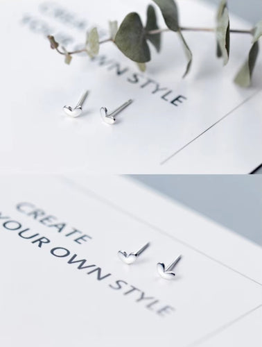 pendientes pequeños de plata de ley 2021 con corazones transparentes, joyería coreana, 925