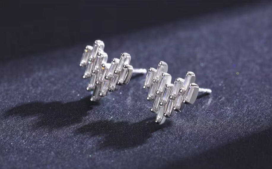pendientes de plata de ley 925 con forma de corazón para mujer, joyería de compromiso