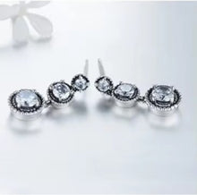 Load image into Gallery viewer, pendientes de plata de ley 2021 con Circonia cúbica para mujer, aretes colgantes