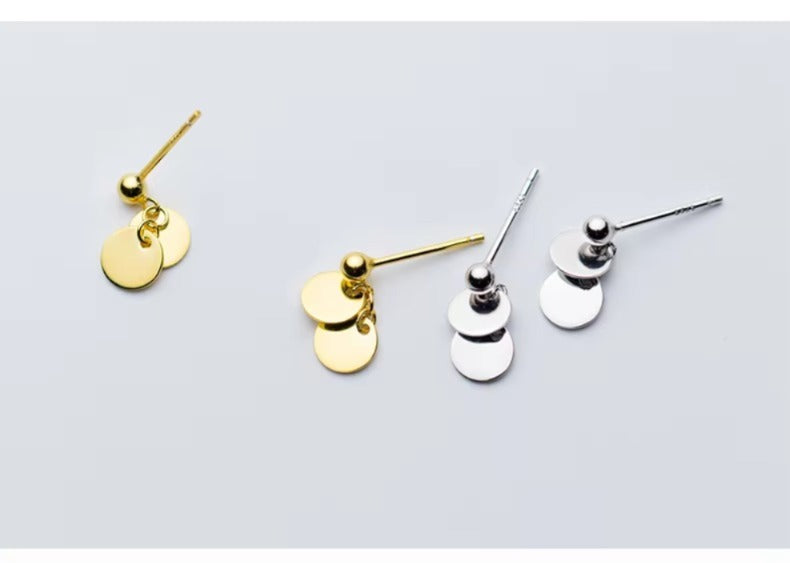 pendientes pequeños de Plata de Ley 925 para mujer, joyería de diseño redondo Simple