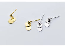 Cargar imagen en el visor de la galería, pendientes pequeños de Plata de Ley 925 para mujer, joyería de diseño redondo Simple