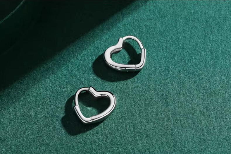 pendientes de aro con forma de corazón para mujer y niña