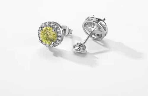 pendientes de plata de ley 925 con forma redonda para mujer