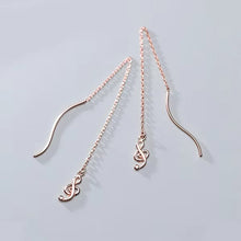 Load image into Gallery viewer, pendientes de plata de ley 925 con cadena larga