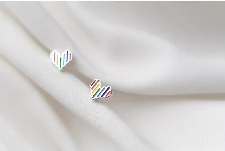 recién llegados lindo Arco Iris corazones joyería para mujeres