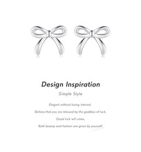 Load image into Gallery viewer, pendientes de plata de ley 925 con forma de lazo para mujer