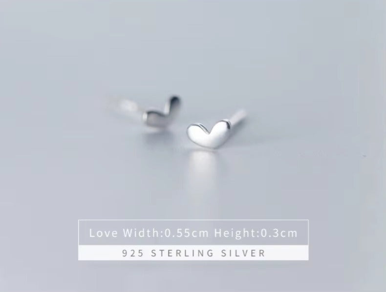 pendientes pequeños de plata de ley 2021 con corazones transparentes, joyería coreana, 925