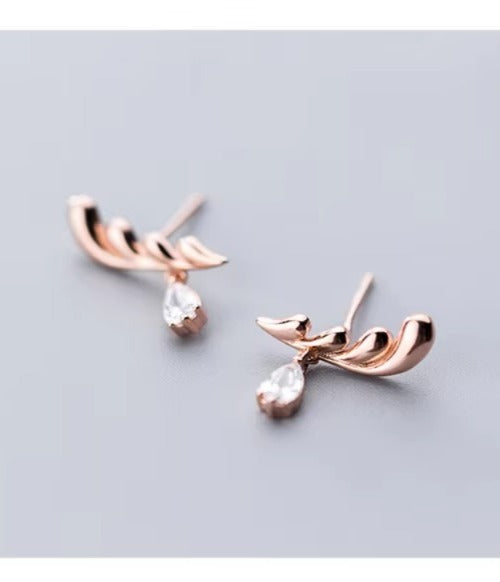 pendientes de plata de ley 925 con diseño de alas de Ángel para mujer, aretes pequeños, plata esterlina