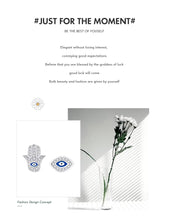 Load image into Gallery viewer, pendientes de plata de ley 925 con esmalte de Ojo Azul para mujer