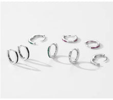 Load image into Gallery viewer, pendientes de aro de Plata de Ley 925 para mujer