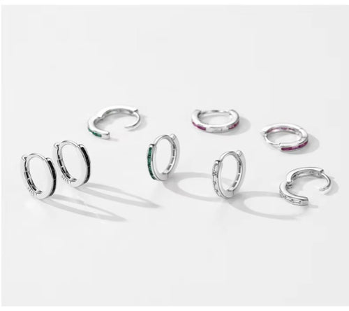 pendientes de aro de Plata de Ley 925 para mujer