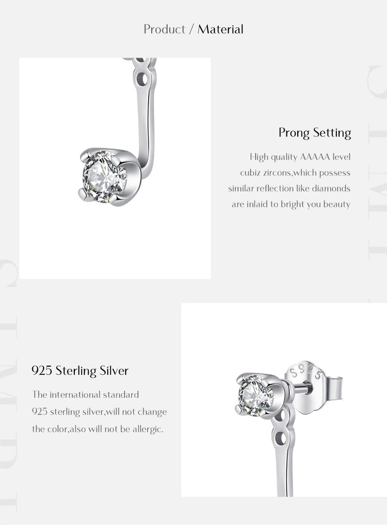 pendientes de plata de ley 925 con circonita cúbica para mujer