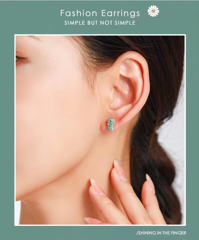 pendientes de tuerca de dinosaurio para mujer