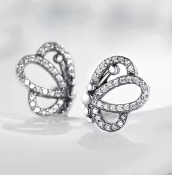 pendientes de tuerca de mariposa para mujer, joyería de marca de Plata de Ley 925
