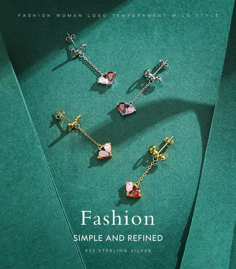 pendientes de plata de ley 925 con letras románticas para mujer