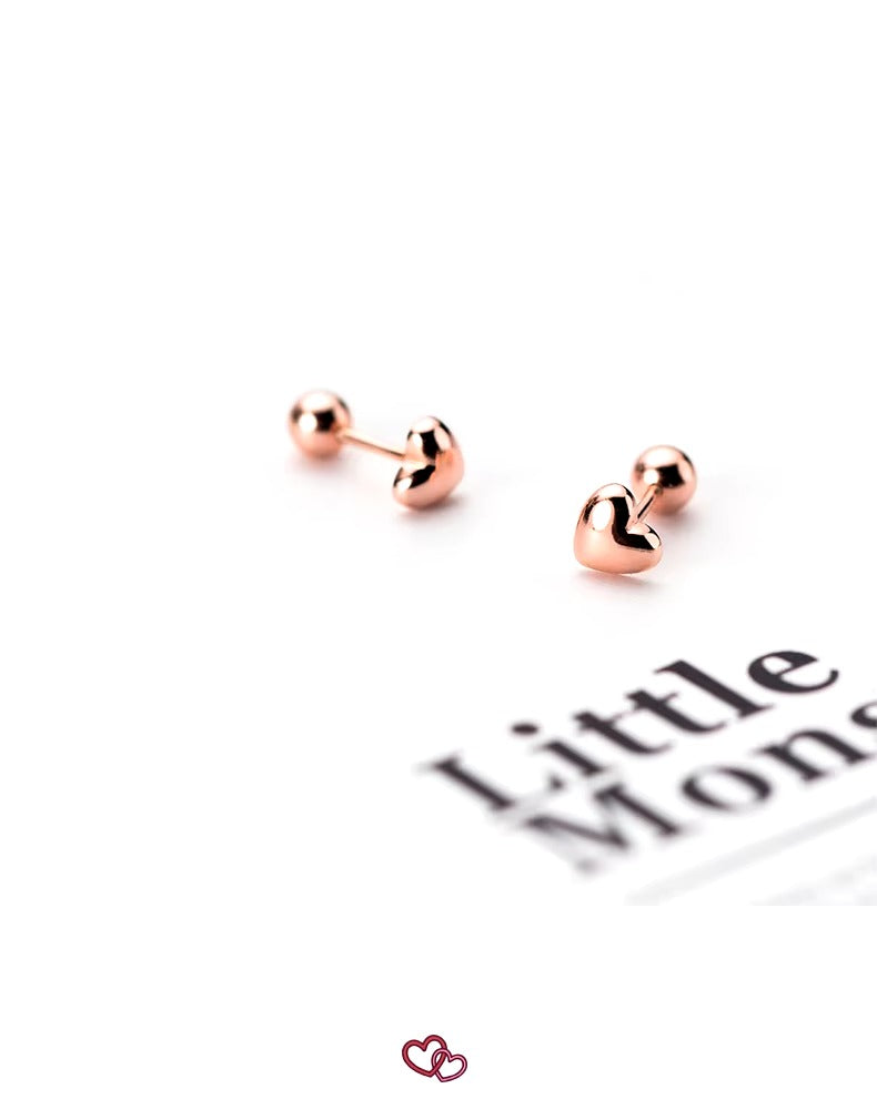 pendientes de plata de ley 925 con corazones brillantes