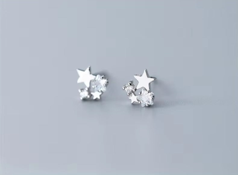 pendientes de plata de primera ley y circón para mujer