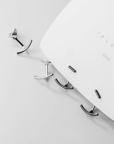 pendientes minimalistas de dos tipos para mujer