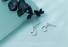 Load image into Gallery viewer, pendientes de plata de ley 925 auténtica para mujer, aretes colgantes Vintage esmerilados