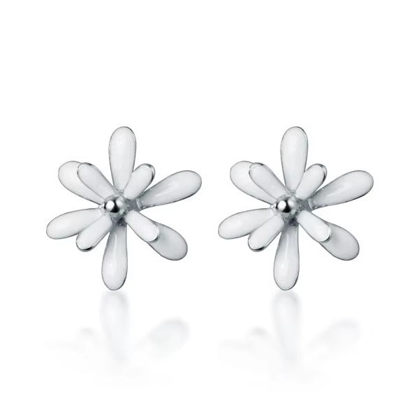 pendientes de esmalte plateado para mujer