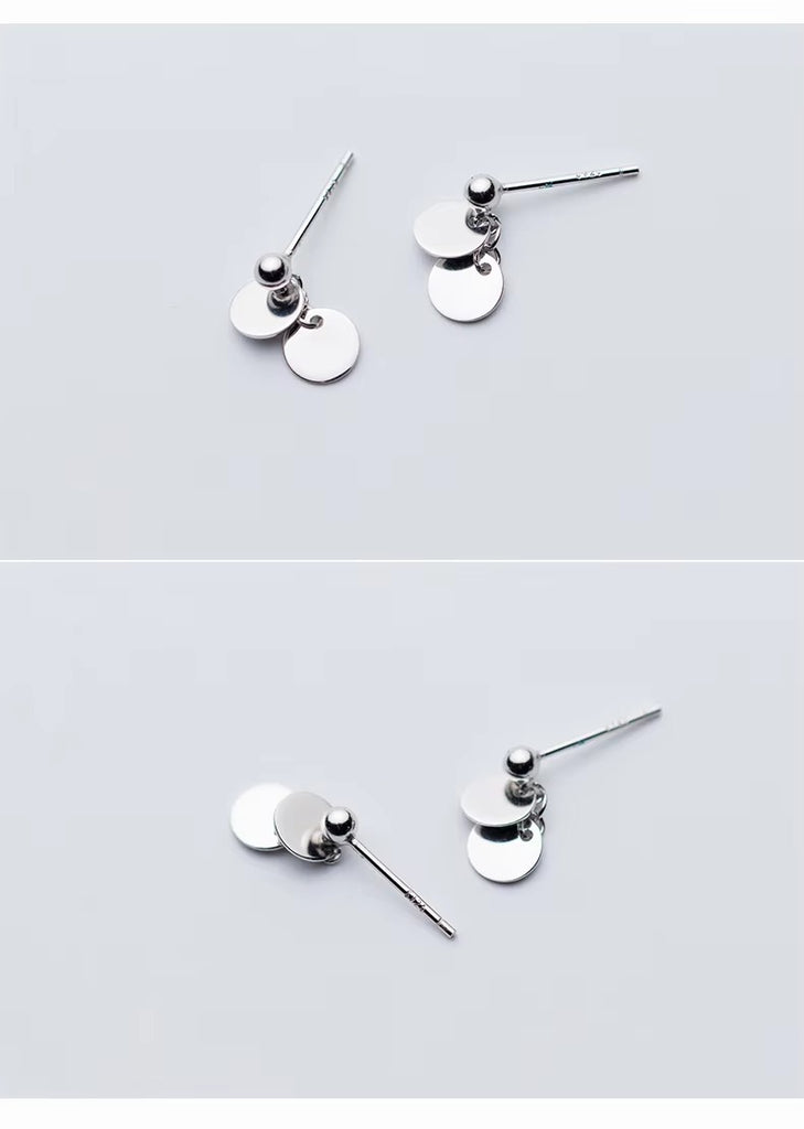pendientes pequeños de Plata de Ley 925 para mujer, joyería de diseño redondo Simple