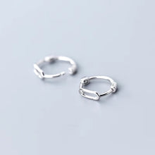 Load image into Gallery viewer, pendientes de plata de ley 925 con Elipse para mujer, aretes de aro geométricos