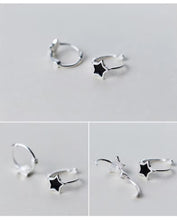 Load image into Gallery viewer, pendientes de plata de ley 925 con forma de estrella esmaltada, joyería de aniversario